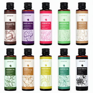 Ensemble d'huiles végétales naturelles 10x100ml pressées à froid sans hexane : Jojoba, Argan, <span class=keywords><strong>Rose</strong></span> <span class=keywords><strong>musquée</strong></span>, Avocat, Noix de coco – Huiles de base pour soins de la peau et massage - Product Image 1