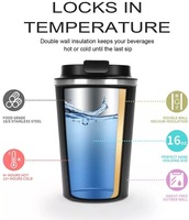 Tasse de voyage avec couvercle étanche, tasse à café isolée de 17oz, gobelet à double paroi sous vide, tasse thermique pour thé, boissons chaudes et glacées