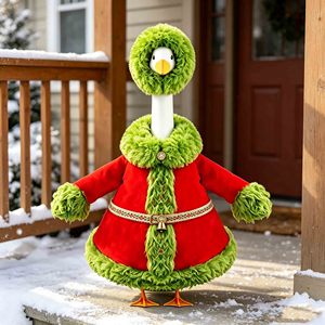 Tenue d'hiver de Noël pour animaux de compagnie, costume de canard de 23 pouces, vêtements pour figurines de cygne d'extérieur, décorations et vêtements pour canards de porche - Product Image 3