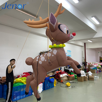 Renne gonflable de Noël mignon et amusant à suspendre, idéal comme décoration pour scène, fête du Nouvel An ou publicité