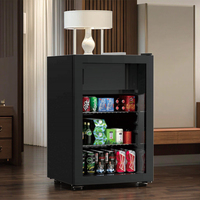 Mini-réfrigérateur vertical électrique en acier inoxydable pour usage domestique et hôtelier, avec contrôle de température double zone, pour le stockage du vin, des fruits et du thé