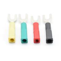 Connecteur de borne en cuivre pur, fiche banane 6mm ouverte, prise d'alimentation DCC, fourche de câblage en U, prise banane 4mm, rouge noir