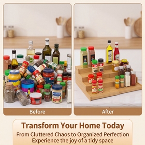 Étagère à épices extensible à 3 niveaux <span class=keywords><strong>en</strong></span> bambou, organisateur <span class=keywords><strong>de</strong></span> condiments <span class=keywords><strong>en</strong></span> <span class=keywords><strong>bois</strong></span> pour comptoir, étagère <span class=keywords><strong>de</strong></span> rangement <span class=keywords><strong>de</strong></span> <span class=keywords><strong>cuisine</strong></span> - Product Image 6