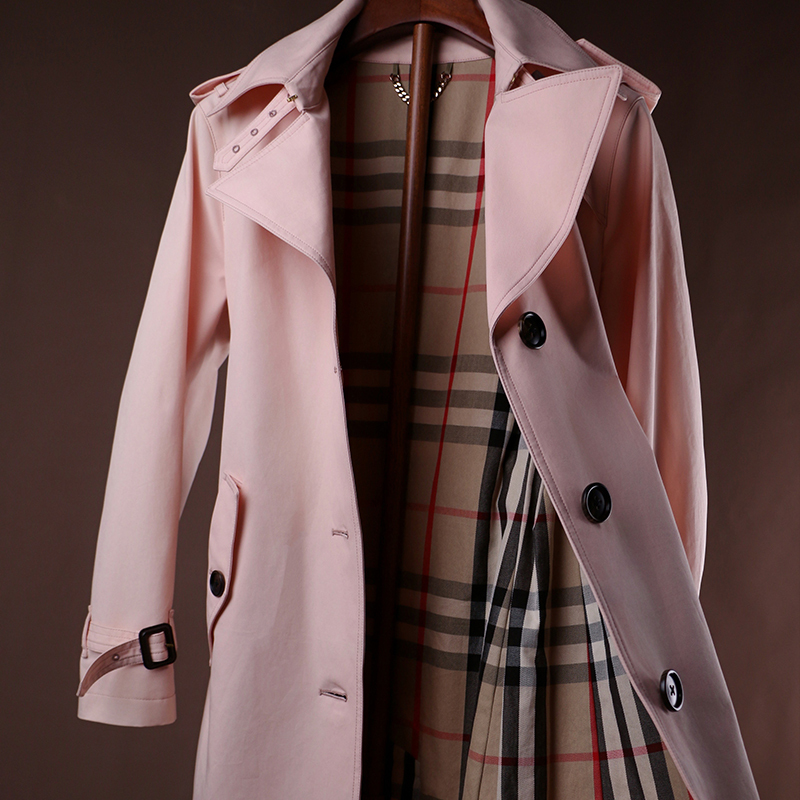 Trench Coat Baby Pink Coat Womens Long Light Pink Wool Coat With