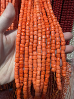 Vente en gros de perles de corail bambou de mer 10mm en vrac perles de corail orange perles de bambou de mer pour la fabrication de bijoux