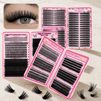 En gros, Kit de cils individuels en grappe SpikeDiy de luxe faits main, mélange CD, cils naturels volumineux, avec plateau et logo personnalisé