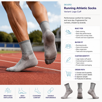 Chaussettes de course athlétiques avec logo ODM pour les collections de merchandising de courses, avec programmes d'achat en gros