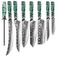 Stainless Steel Kitchen Knife Set with Abalone Handle