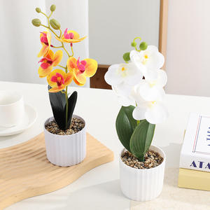 نباتات اصطناعية عالية الجودة على شكل زهرة الأوركيد على شكل فراشة للديكور المكتبي، نباتات خضراء اصطناعية لعيد الشكر - Product Image 2