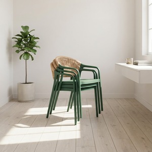 Sedia da Giardino Impilabile in Plastica Multicolore con <span class=keywords><strong>Design</strong></span> a Corda, Resistente per Esterni, Prezzo di Fabbrica - Product Image 1