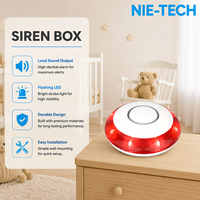 Alarm Siren Pintar WiFi Matter 120dB dengan Peringatan Lampu LED Berkedip untuk Pemantauan Keamanan Kamar Tidur dan Dapur ETL FCC Tidak Perlu Hub