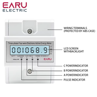 Compteur d'énergie EARU Din AC 230 380V 3 phases 4 fils, moniteur de consommation d'énergie, wattmètre, bivolt 100A 50/60Hz, rétroéclairage EA771