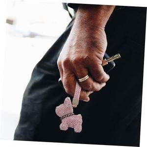 Porte-clés Bouledogue Français Diamanté, Pendentif en Cristal pour Femme, Accessoire de Sac Élégant, Breloque pour Clés de Voiture et Sacs à Main - Product Image 3