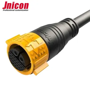 Jnicon M25 2+20 power signal electrical wire overmolding cable waterproof connector IP67 audio video connectors