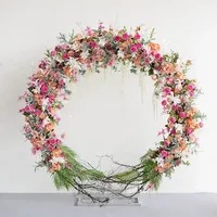 Kit d'arche de ballons de mariage, support rond en métal avec revêtement en poudre pour une décoration de mariage élégante
