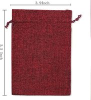 Pochette en lin recyclé et jute, mini sac cadeau en toile de jute avec cordon de serrage, emballage écologique pour bijoux, petit sac inspiré de la nature