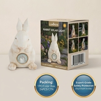 Lampe de nuit créative à détecteur de mouvement en forme de lapin pour jardin, lumière LED solaire extérieure rechargeable IP65 avec logo couleur OEM ODM