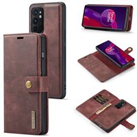 Étui magnétique détachable en cuir PU fait main DGMING compatible OnePlus 9RT et 10 V avec fente pour cartes, protection antichute