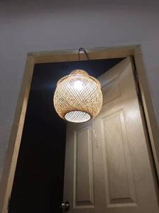 Bamboo Lamp <b>Shades</b> Hanging Bamboo <b>Wicker</b> Lantern <b>Light</b> Fixture Ceiling Lamp Basket Weave Chandelier OEM Supplier - Product Image 5
