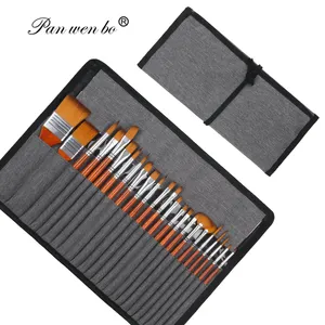 Paintbrush 4 cores 25pcs Óleo Acrílico Aquarela Artista Paint Brush Set Woodlen Handle Paint Brush com saco de lona