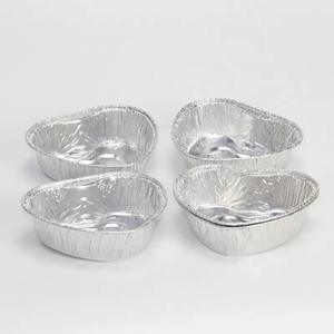 Contenedor desechable de papel de aluminio para pastel de corazón y tartaletas, moldes de papel de aluminio para hornear, suministros de grado alimenticio, bandeja para pasteles - Product Image 1