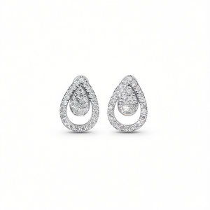 Pendientes de Diamantes Mon Amour en Oro Blanco, Corte Pera, Color G, Naturales, Clásicos, para Boda, Joyería para Mujer - Product Image 1