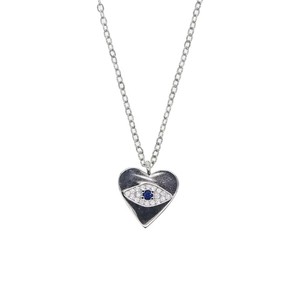 Collier pendentif cœur en métal œil du diable, bijoux neutres pour femmes et filles - Product Image 4