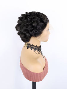 Perruques de cheveux humains courts bouclés coupe <span class=keywords><strong>Pixie</strong></span> pour femmes perruque Bob frontale en dentelle transparente à vague profonde <span class=keywords><strong>coiffure</strong></span> polyvalente à l'aspect naturel - Product Image 2