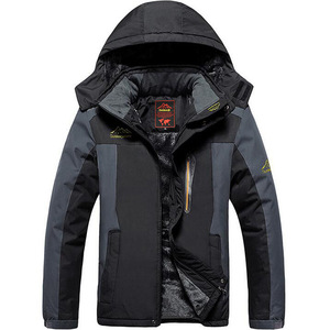 Veste d'hiver coupe-vent pour homme, grande taille, avec doublure en polaire, manteau d'alpinisme épaissi, vêtements de randonnée - Product Image 2