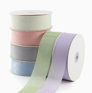 4cm silk milk thread semi-transparent snowgauze <b>ribbon</b> flower gift packaging bow-shaped clothing accessory jewelry piece - Product Image 1