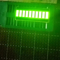 Affichage de barre lumineuse LED rectangulaire vert pur à 10 segments, graphique de barre LED