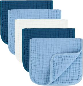Langes d'allaitement pour bébé 100% coton mousseline nouveau-né 10x20 pouces motif uni fabriqué en Chine essentiels pour bébé rose et café lot de 5 - Product Image 4