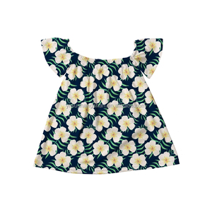 Abiti per Bambine a Tema Hawaiano all'Ingrosso, Lunghezza al Ginocchio, Spalle Scoperte con Fascia Elastica, Graziosi Vestiti per Bambine - Product Image 3