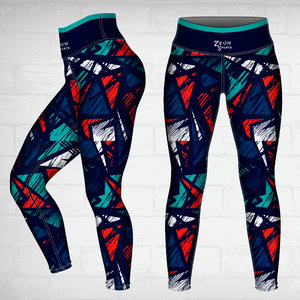 फैशनेबल ठंडा कस्टम ज्यामितीय पैटर्न खेल फिटनेस योग लेगिंग पैंट - Product Image 1
