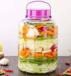 Conteneur en verre de 5 gallons à large ouverture pour cornichons, grand carboy en verre, fermentateur pour brassage maison, vin rouge, vin de prune avec couvercle à poignée - Product Image 4