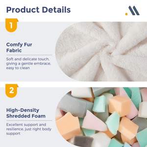 Beige Peluche Polyester Pas Cher Ergonomique Moelleux Haricots Chaise Doux Photographie Pouf Pouf Pouf Canapés avec <span class=keywords><strong>Mousse</strong></span> De Bonne Qualité - Product Image 4