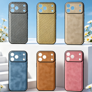 Coque de téléphone en cuir PU gravée au laser DIY pour iPhone 17 16 15 14 Pro Max, découpes précises, double couche en fibre de carbone - Product Image 2