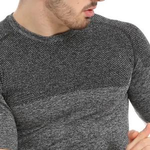 Custom Men's Slim Fit Sporty T-Shirt Quick Drying Breathable High Elasticity Seamless <b>Knitted</b> <b>Tight</b> Clothes Print for Sports - Product Image 6