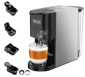 Machine à expresso 19 bars, cafetière à service unique 5 en 1 pour <span class=keywords><strong>Nespresso</strong></span> Original/Dolce Gusto/K Cups, chaud et froid... - Product Image 1