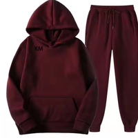 KM vente en gros de vêtements décontractés pour femmes haut à manches longues personnalisé pantalon hiver blanc solide coupe ample survêtements