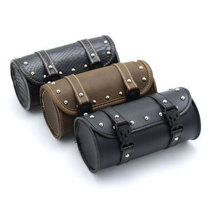 Sac à outils universel de fourche avant de <span class=keywords><strong>moto</strong></span> rétro <span class=keywords><strong>Mini</strong></span> sac de <span class=keywords><strong>guidon</strong></span> en cuir PU sac à crochet adapté pour Harley Sportster Kawasaki - Product Image 5