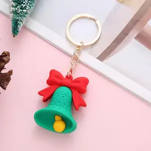 Christmas With Ring Custom 3d Anime Keychain Silicone Plastic Rubber Pvc Keychain Bag Accessories Key Holder Key Ring Gift