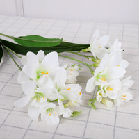 Bouquet de fleurs artificielles violettes, arrangement multi-branches avec feuilles vertes pour la décoration de mariage et de la maison, vente en gros
