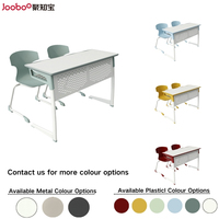 Ensemble de table et de chaises d'école durables en métal, table et chaises d'école à deux places, ensemble combiné de tables et de chaises d'école pour les élèves