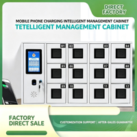 Casier de rangement pour téléphones portables intelligent, personnalisable, monté au sol, pour salles de réunion, accès par reconnaissance faciale et empreintes digitales
