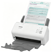 Scanner recto-verso A4 Brother ADS-4300N, 40PPM, 80IPM, 80 pages ADF, Ethernet, pour l'archivage de documents professionnels