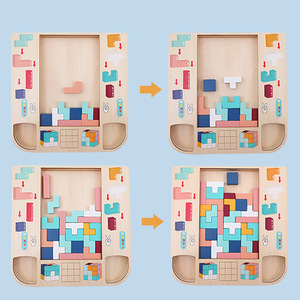 Jeu de puzzle d'intelligence classique Montessori pour enfants, jeu de réflexion <span class=keywords><strong>Tangram</strong></span>, jouets éducatifs en bois, blocs russes pour enfants - Product Image 4