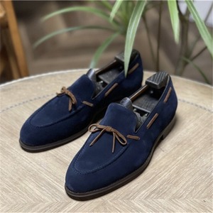 Mocassins rétro britanniques pour hommes à bout carré, lacets, semelle en caoutchouc, légers, respirants, antidérapants, confortables et polyvalents pour le bureau - Product Image 1