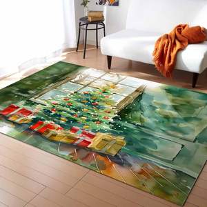 Alfombras de bola de regalo de árbol de Navidad, alfombra absorbente antideslizante para adolescentes, patrón de pasillo rectangular para sala de estar, decoración del hogar, Stock - Product Image 1