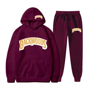 Ensemble de sweat-shirts et de joggings en coton et polyester à logo personnalisé, style hip-hop, Backwoods <span class=keywords><strong>Cookei</strong></span> RAW, 2 pièces, pour hommes - Product Image 5